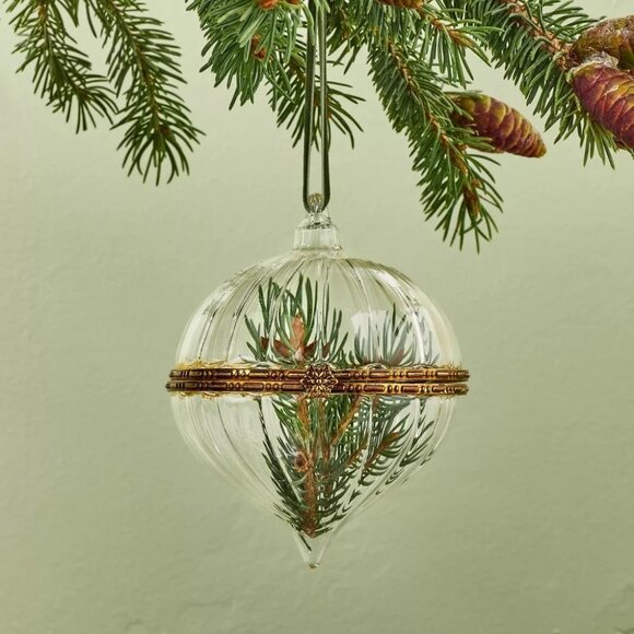 Hinged Ribbed Glass Christmas Ornament - Hearth & Hand Magnolia, Target 2024 - Picture 3 of 6